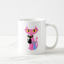 Tre sassy Retro Cats Cute Illustration