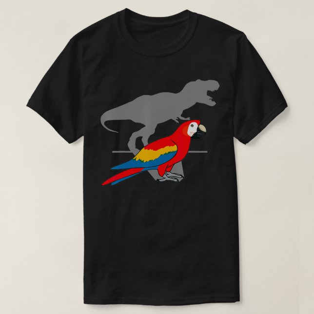 TRe Scarlet Macaw, Funny Dinosaur Parrot, Birb mem T Shirt (Design framsida)