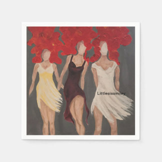 Tre servitörer pappersservett