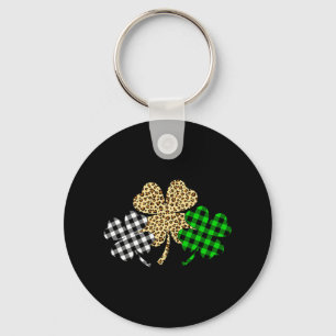 Tre Shamrocks Leopard Buffalo Play St Patrick D Nyckelring