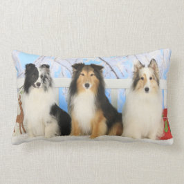 Tre Sheltie färgjul Lumbarkudde