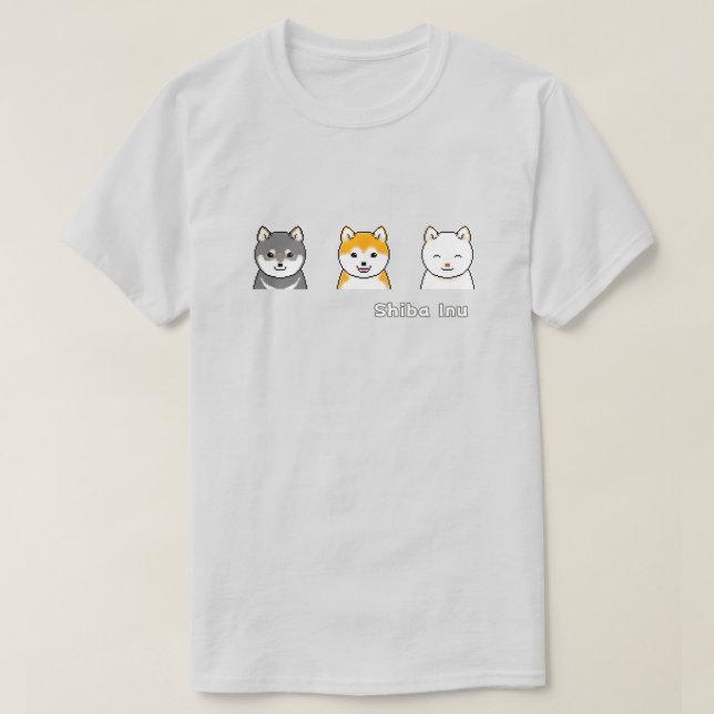 Tre Shiba Inus med olika Jacka Färg T Shirt (Design framsida)