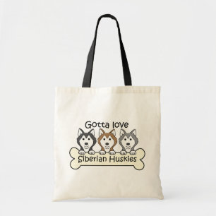 Tre siberian husky tygkasse