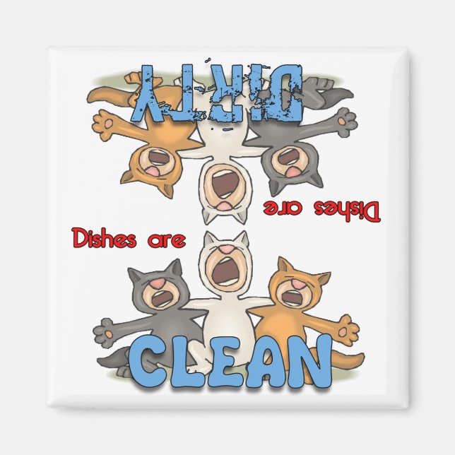 Tre singel Cats Dishwasher Magnet (Framsidan)