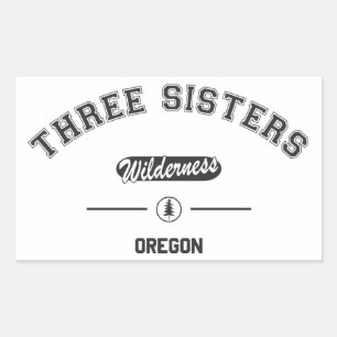 Tre Sisters Wilderness Rektangulärt Klistermärke