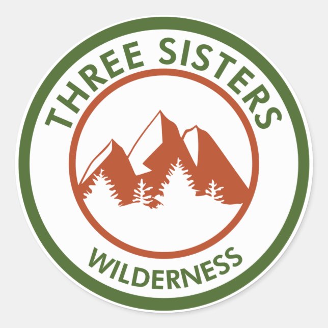 Tre Sisters Wilderness Runt Klistermärke (Framsida)