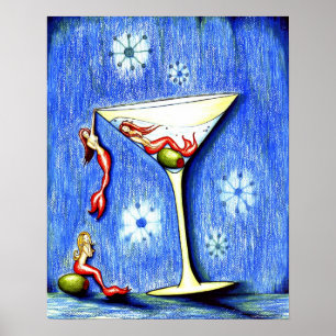 Tre Sjöjungfruar Martini Poster