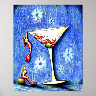 Tre Sjöjungfruar Martini Poster