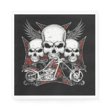 Tre skal med Red Chopper-motorcykel