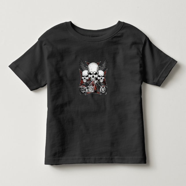 Tre skal med Red Chopper-motorcykel T Shirt (Framsida)