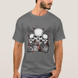 Tre skal med Red Chopper-motorcykel T-Shirt