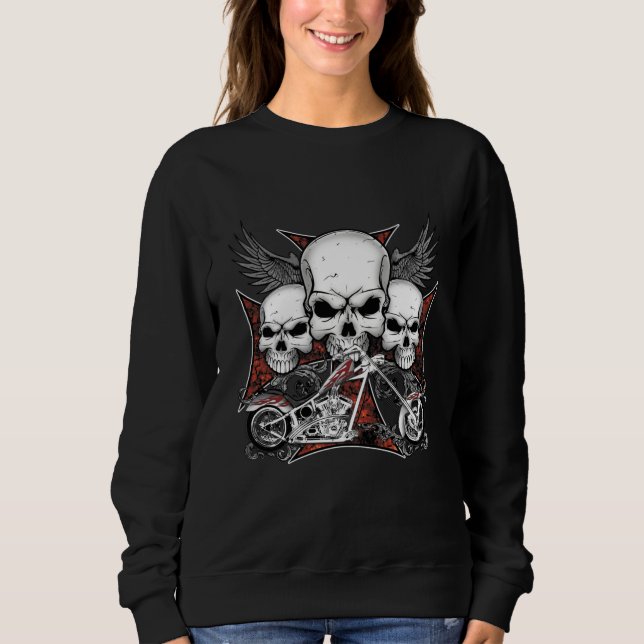 Tre skal med Red Chopper-motorcykel T Shirt (Framsida)