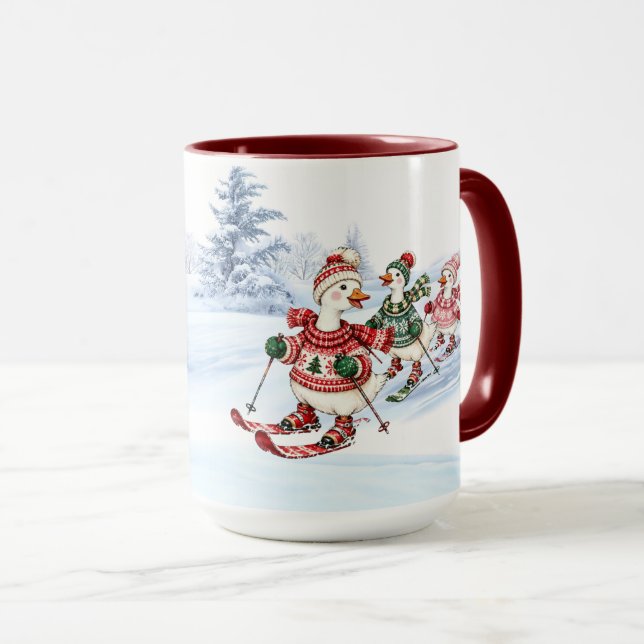 Tre skidåkande ankor Holiday-Mugg Mugg (Framsida höger)
