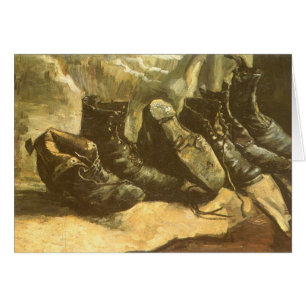 Tre skor av Vincent van Gogh Hälsningskort