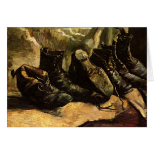 Tre skor av Vincent van Gogh Hälsningskort