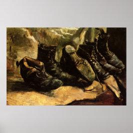 Tre skor av Vincent van Gogh Poster
