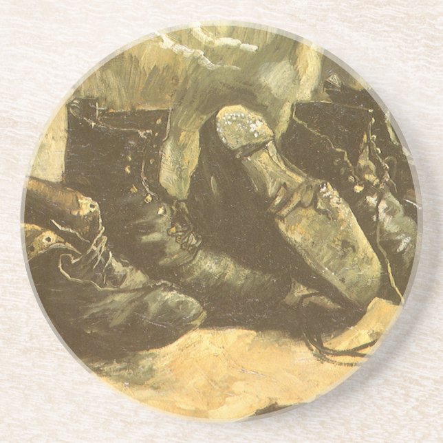 Tre skor av Vincent van Gogh Underlägg Sandsten (Framsidan)