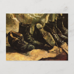Tre skor av Vincent van Gogh Vykort