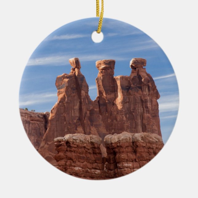 Tre skvaller julgransprydnad keramik (Framsidan)