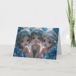 Tre små Änglar Digital Art Tack Kort