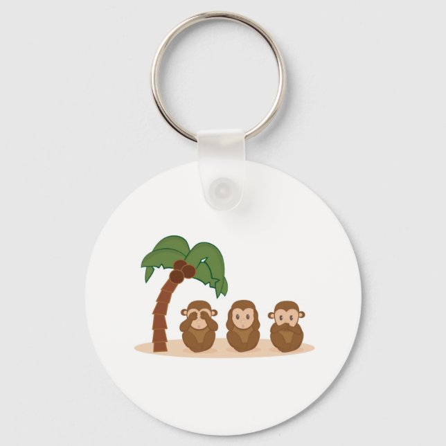 Tre små apor - três macaquinhos nyckelring (Framsida)