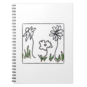 Tre små blommor anteckningsbok