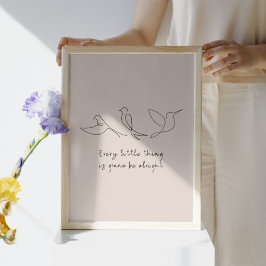 Tre små fågelbilder i Sång i Bedroom Art Skriv ut Poster