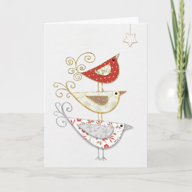 Tre små fågeljul helgkort (Framsida)