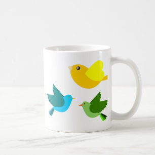 Tre små fåglar kaffemugg