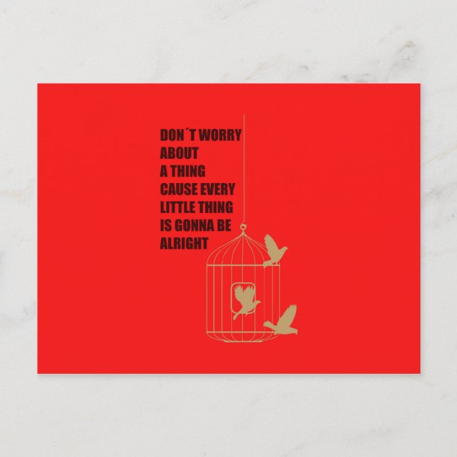 Tre små fåglar vykort (Framsida)