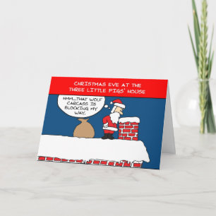 Tre små grisar jul helgkort