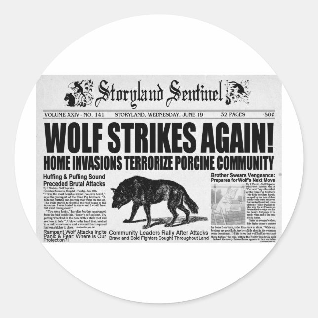 Tre små grisar runt klistermärke (Framsida)