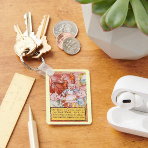 Tre små grisar, Varg, Vintage Fairy Tale Nyckelring