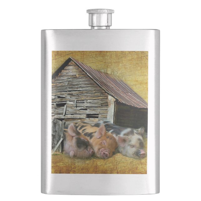 Tre små grisar vid Rustic Barn-sötning Fickplunta (Framsidan)