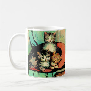 tre små kattungar kaffemugg