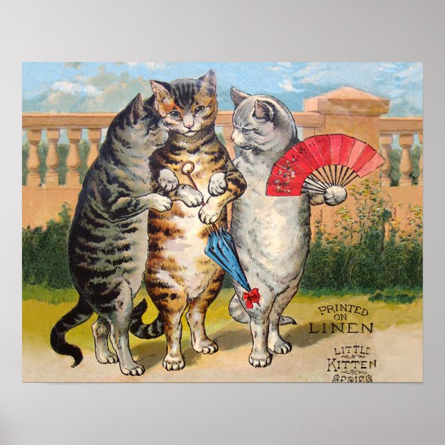 Tre små kattungar Mor Gås-illustration Poster (Framsidan)