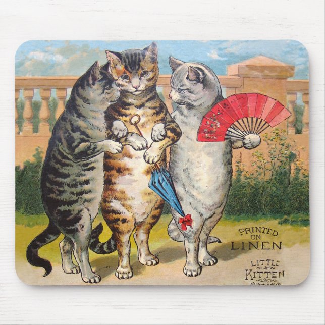 Tre små kattungar Mor Gåse-illustration Musmatta (Framsidan)