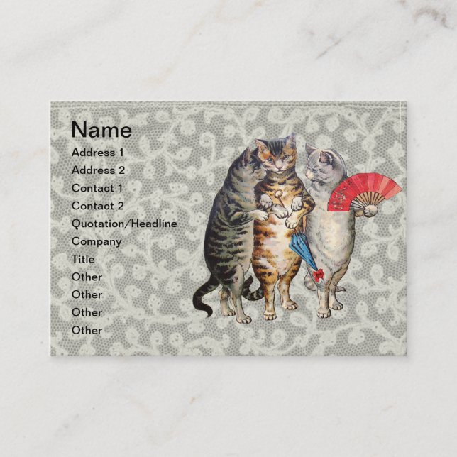 Tre små kattungar Mor Gåse-illustration Visitkort (Framsida)
