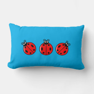 Tre små ladybuggar - Lumbar Pillow 13 x 21 tum Lumbarkudde