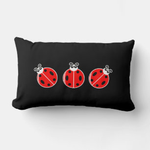 Tre små ladybuggar - Lumbar Pillow 13 x 21 tum Lumbarkudde