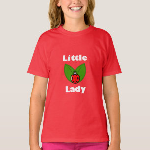 Tre små ladybugs - Girls grundläggande röda T-Shir T Shirt