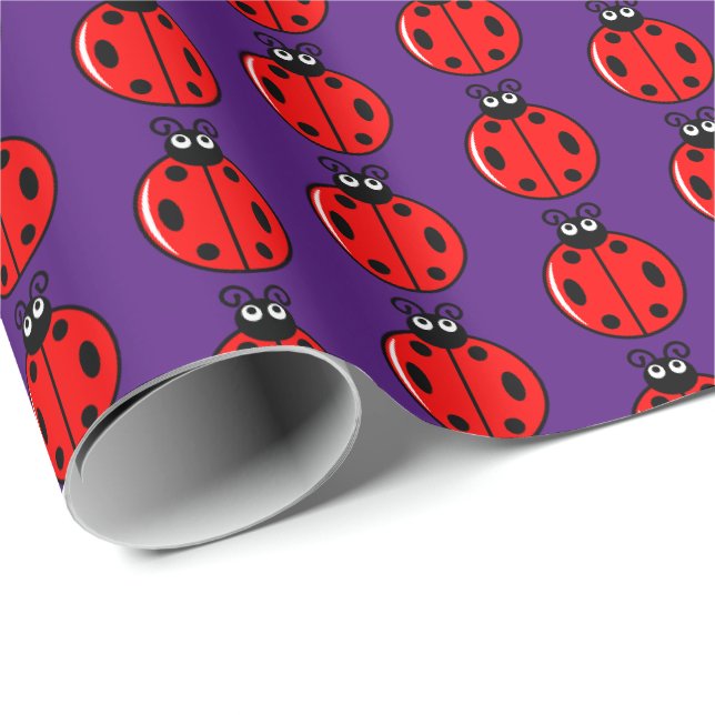 Tre små ladybugs - Papper för projektionsytans ins Presentpapper (Rullad Hörn)