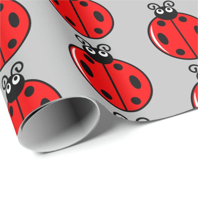 Tre små ladybugs - Papper för projektionsytans ins Presentpapper (Rullad Hörn)