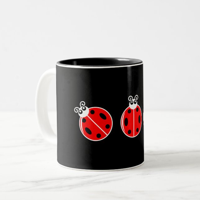 Tre små ladybugs - Två Tone Mugg (Framsida vänster)