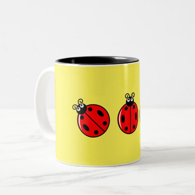 Tre små ladybugs - Två Tone Mugg (Framsida vänster)