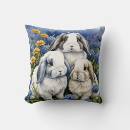 Tre små Lop Bunnies Kudde