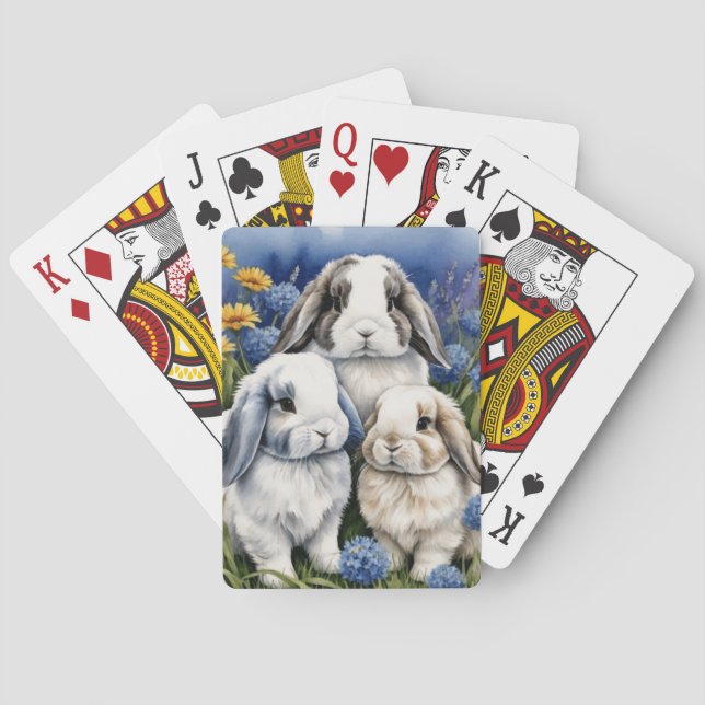 Tre små Lop Bunny Rabbits Casinokort (Baksidan)