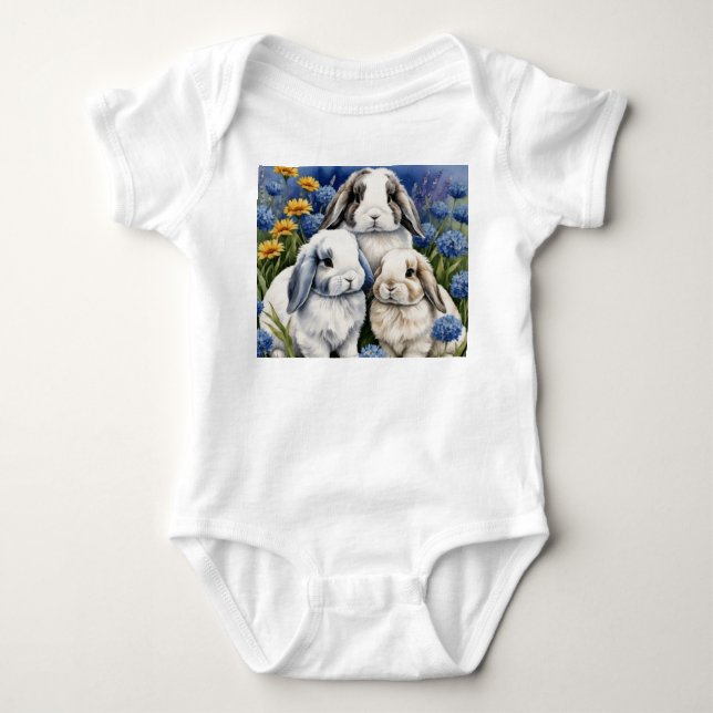 Tre små lopoöronkaniner t shirt (Framsida)