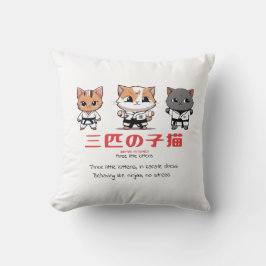 Tre små ninja-kattungar kudde