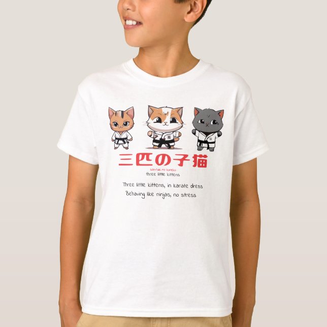 Tre små ninja-kattungar t shirt (Framsida)